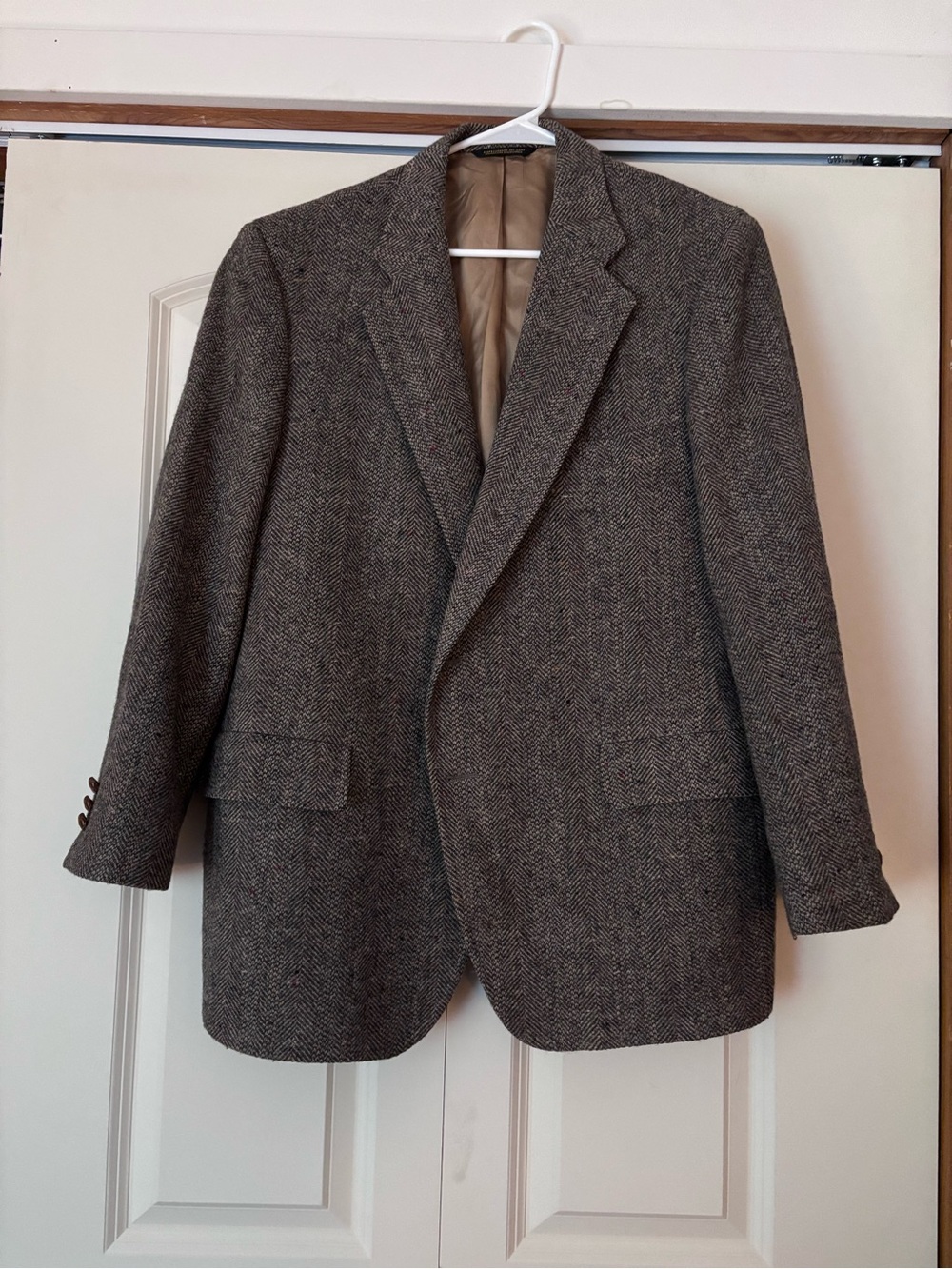 Men's Brown Herringbone Wool Blazer